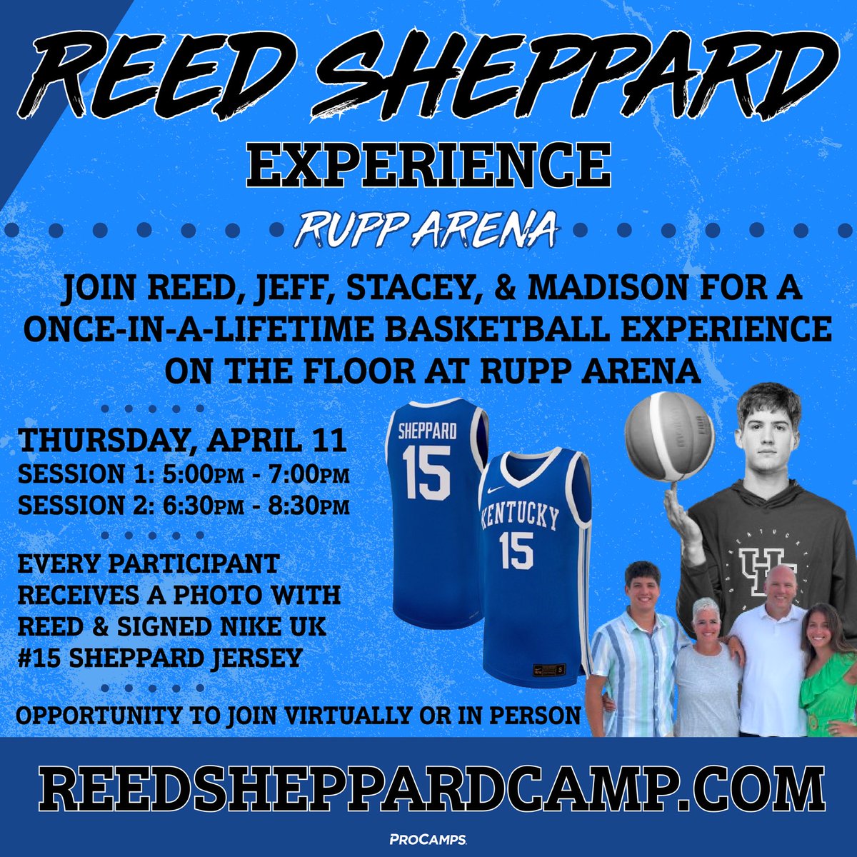 Calling all of BBN! 🏀The Reed Sheppard Experience is HERE! Learn from Reed, Jeff, Stacey, & Madison at Rupp Arena! Each participant brings home a signed jersey, and photo opportunities are available!   🔗Visit ReedSheppardCamp.com. 🎟️EXTREMELY LIMITED AVAILABILITY!