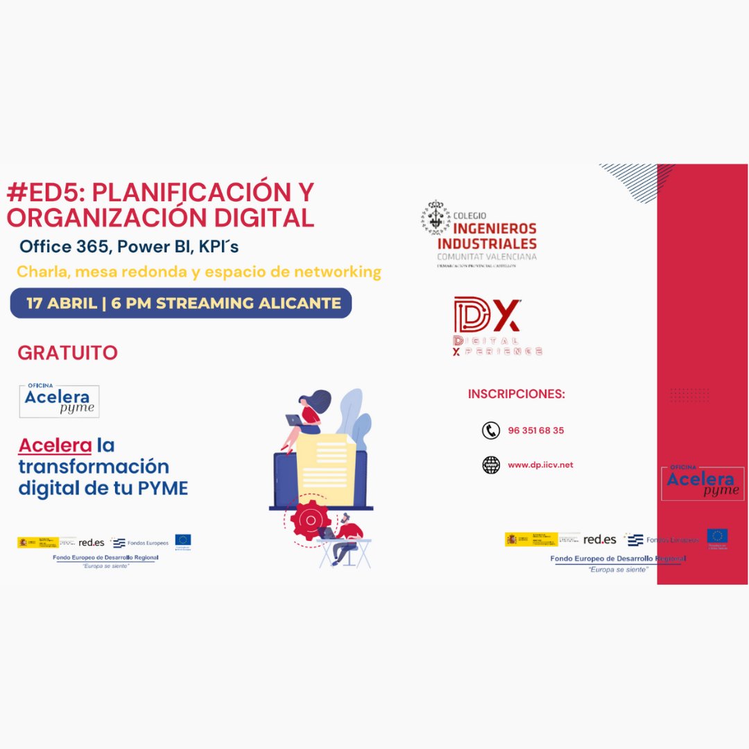 informacion_es's tweet photo. Impulsa tu negocio con Office 365, Power BI y KPIs
La @Acelerapyme del @IndustrialesCV te invita a su encuentro online gratuito #ED5
17 de abril | ⏰ 18:00 h
Reserva tu plaza aquí
https://t.co/k8XRlmP9ii https://t.co/ZJrFltJhxG