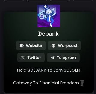 DegenBank's tweet photo. $DEBANK updated on Dexscreener 

🎩 Degen 🏦 Bank

https://t.co/kzNK3N2YDZ https://t.co/DM3rGnEY53