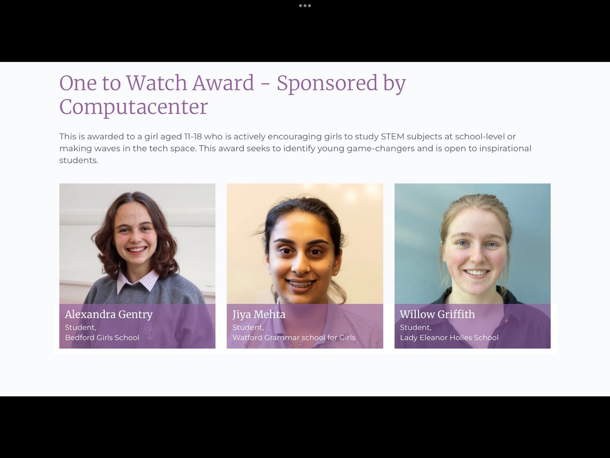 Huge congratulations to Willow (L6) for reaching the final three in the Every Woman in Technology Awards 2024: One to Watch. This LEH STEM powerhouse is unstoppable!👊😎 everywoman.com/everywoman-in-… #lehschool