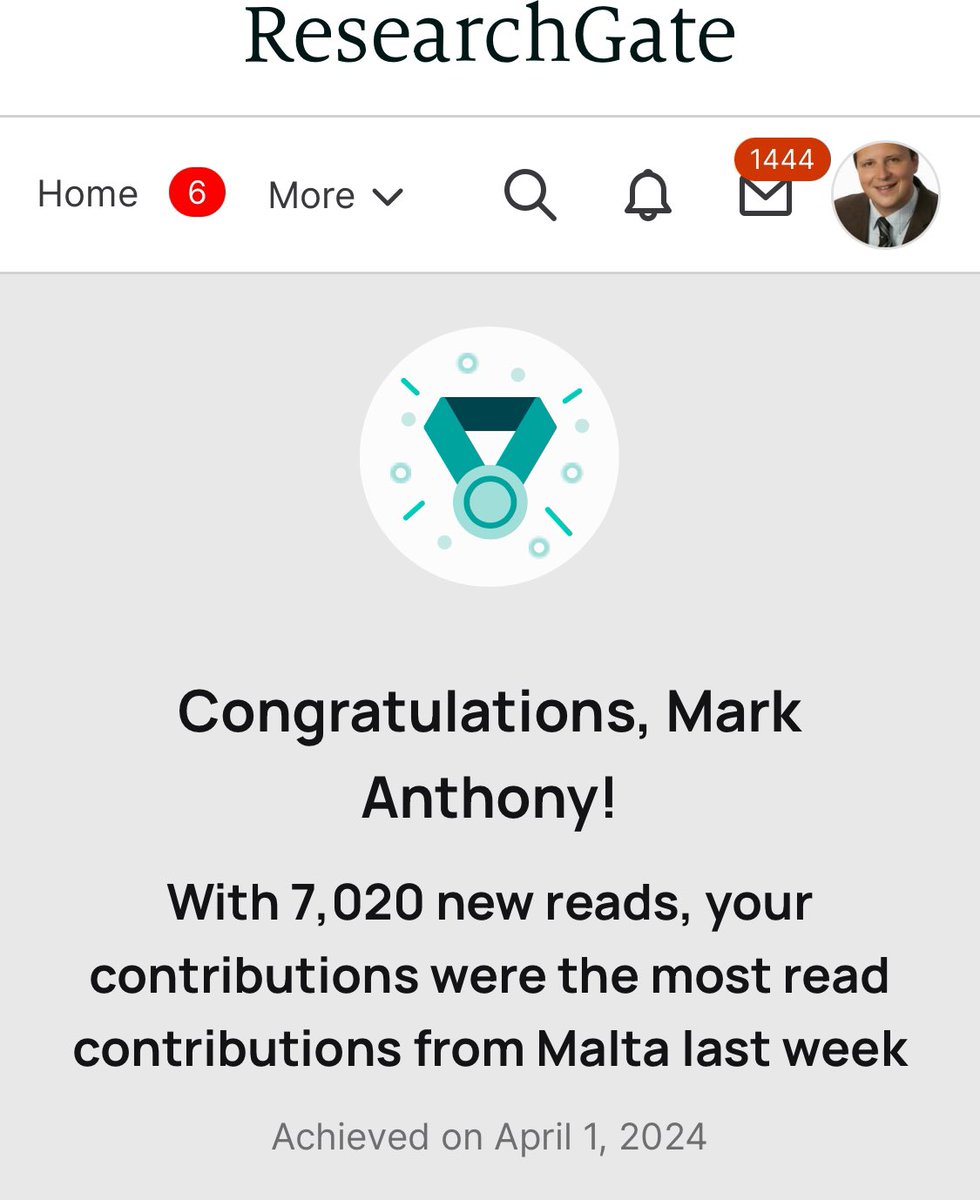 MarkCamilleri's tweet photo. 🚨With over 7k new reads, my contributions were the most read publications ✍️ from #Malta last week.
👉 Feel free to access my academic articles and book chapters via @ResearchGate: https://t.co/qqTUrZc6Lh
@ummalta #acwri #AcWriting #AcademicWriting #TwitterAcademic #Academia https://t.co/L9yeEiRTKV