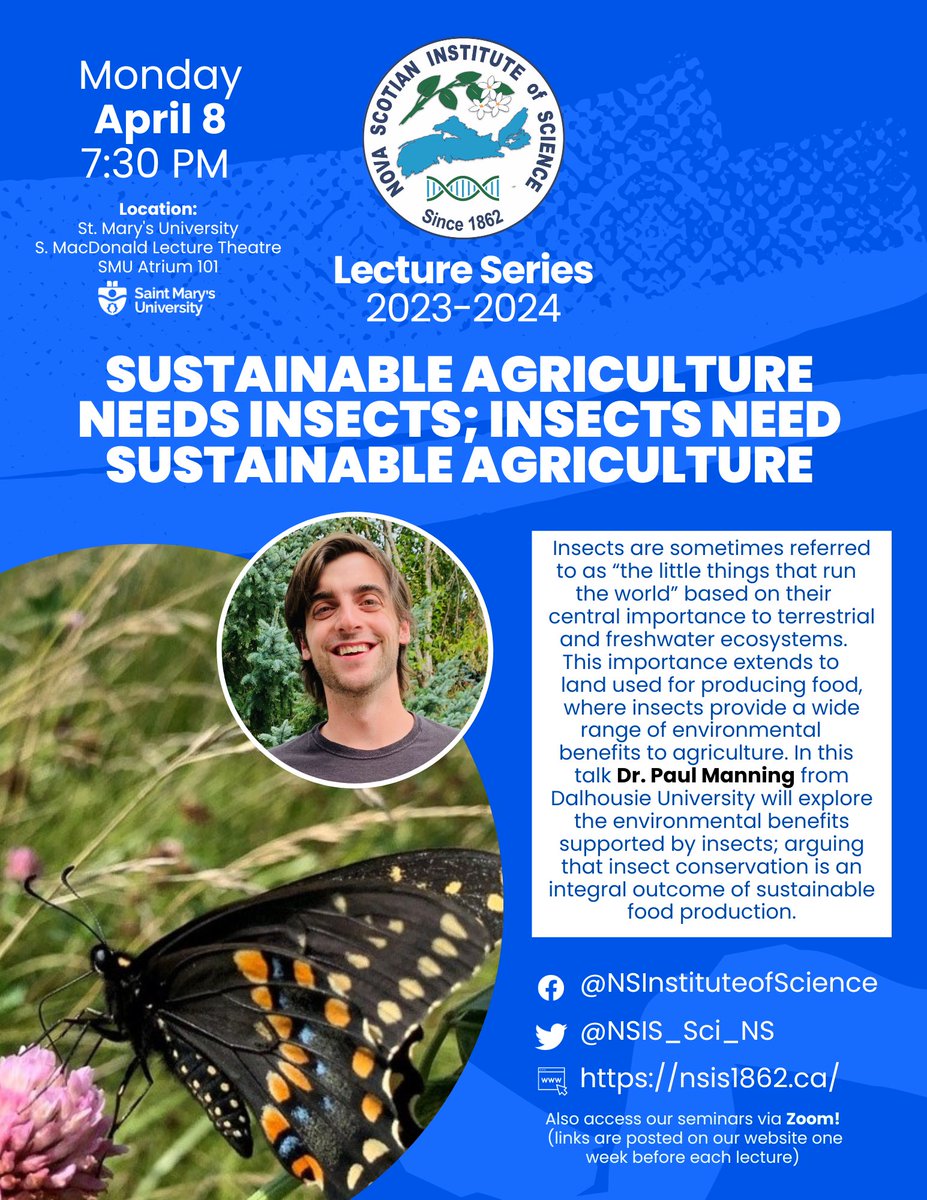 Nova Scotian Institute of Science - NSIS (@nsis_sci_ns) on Twitter photo Join us this coming Monday April 8, 2024 at 7:30pm (Atlantic Time) in-person or virtual for our next Free Public Lecture! nsis1862.ca/public-lecture…
<a href="/NS_MNH/">Museum MNH</a> , <a href="/DiscoveryCntr/">Discovery Centre</a> , <a href="/SMUScience/">SMUScience</a>, <a href="/smuhalifax/">Saint Mary’s University</a> , <a href="/DalhousieU/">Dalhousie University</a> , <a href="/DalScience/">Dalhousie Science </a> , @paulypod , <a href="/dalagriculture/">Dal Ag Campus</a> Join us this coming Monday April 8, 2024 at 7:30pm (Atlantic Time) in-person or virtual for our next Free Public Lecture! nsis1862.ca/public-lecture…
<a href="/NS_MNH/">Museum MNH</a> , <a href="/DiscoveryCntr/">Discovery Centre</a> , <a href="/SMUScience/">SMUScience</a>, <a href="/smuhalifax/">Saint Mary’s University</a> , <a href="/DalhousieU/">Dalhousie University</a> , <a href="/DalScience/">Dalhousie Science </a> , @paulypod , <a href="/dalagriculture/">Dal Ag Campus</a>
