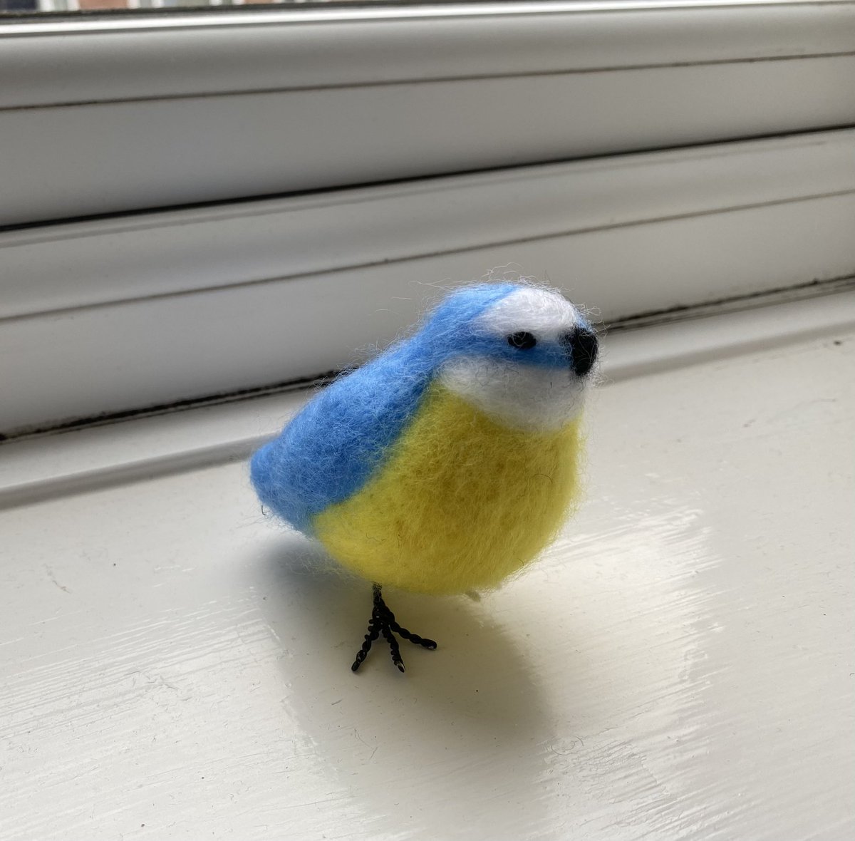 I finished my first needle felting project, a little blue tit! He’s not perfect but I love him 🥰