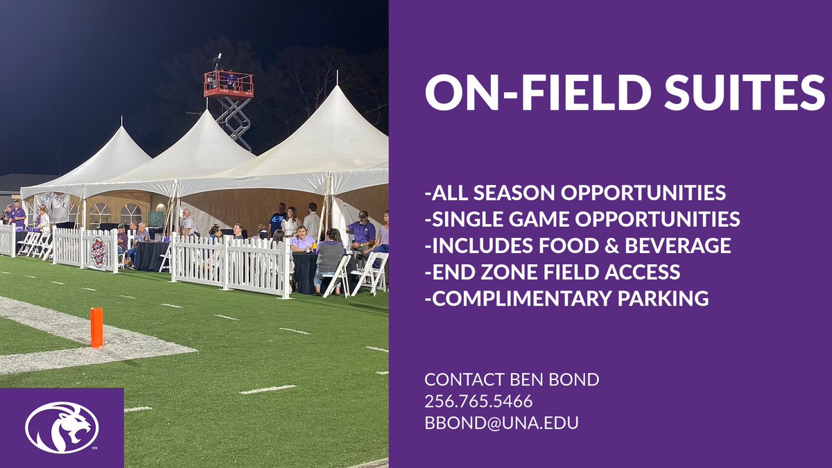 🗣We have 2 On-Field Suites remaining for the 2024 Football Season! Don't delay in reserving yours today 🦁 Give the Ticket Office a call at 256.765.5466 #RoarLions