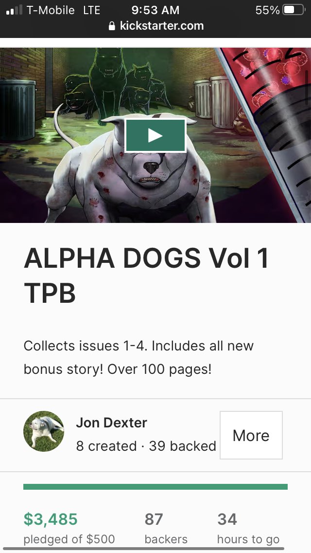 HellsSpawnWorld's tweet image. 🚨WARNING WARNING🚨

     ‼️LAST 31 HOURS‼️

#AlphaDogs by Jon Dexter @realALPHADOGS is Ending soon and is Currently ONLY $15 away from their next Stretch Goal &amp;amp; ONLY $515 away from $4,000 as well as 13 backers from 100. Let’s help make it happen!! #COC #IronAge #ComicsGate