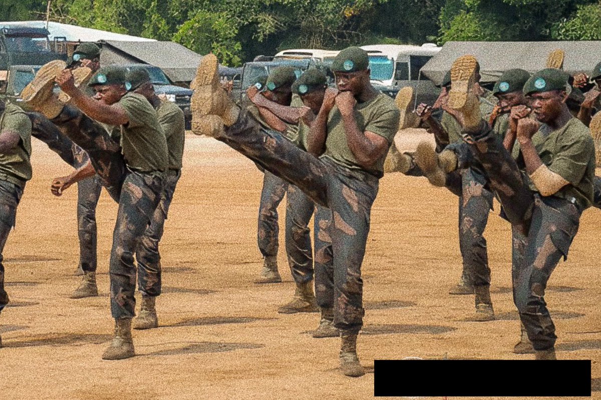 Moment captured as the land forces infantry of the FARDC are seen in their combat training routine. 🇨🇩

#fardc #congo #ponabendele🇨🇩 #military #africanmilitary #kongo #specialforces #fardctraining