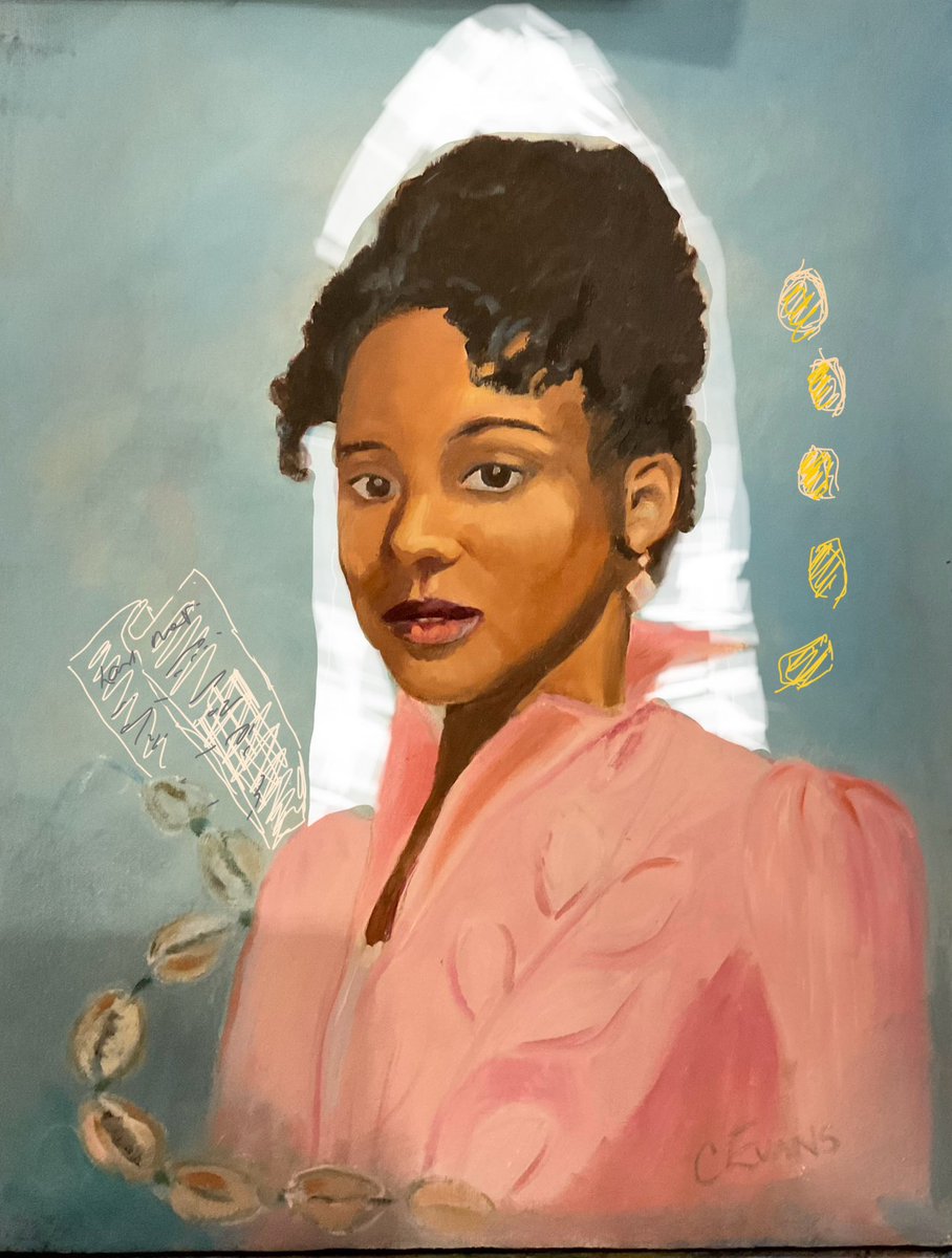 Suggestions for Miss Lambe’s portrait… a necklace, a will, some gold sovereigns and a sugar cone, looming over all. Yes? No? 
#sanditon #therealcrystalclarke #oilpainting #oilportrait #georgianalambe #illgetitrightifitkillsme #sanditonpbs
