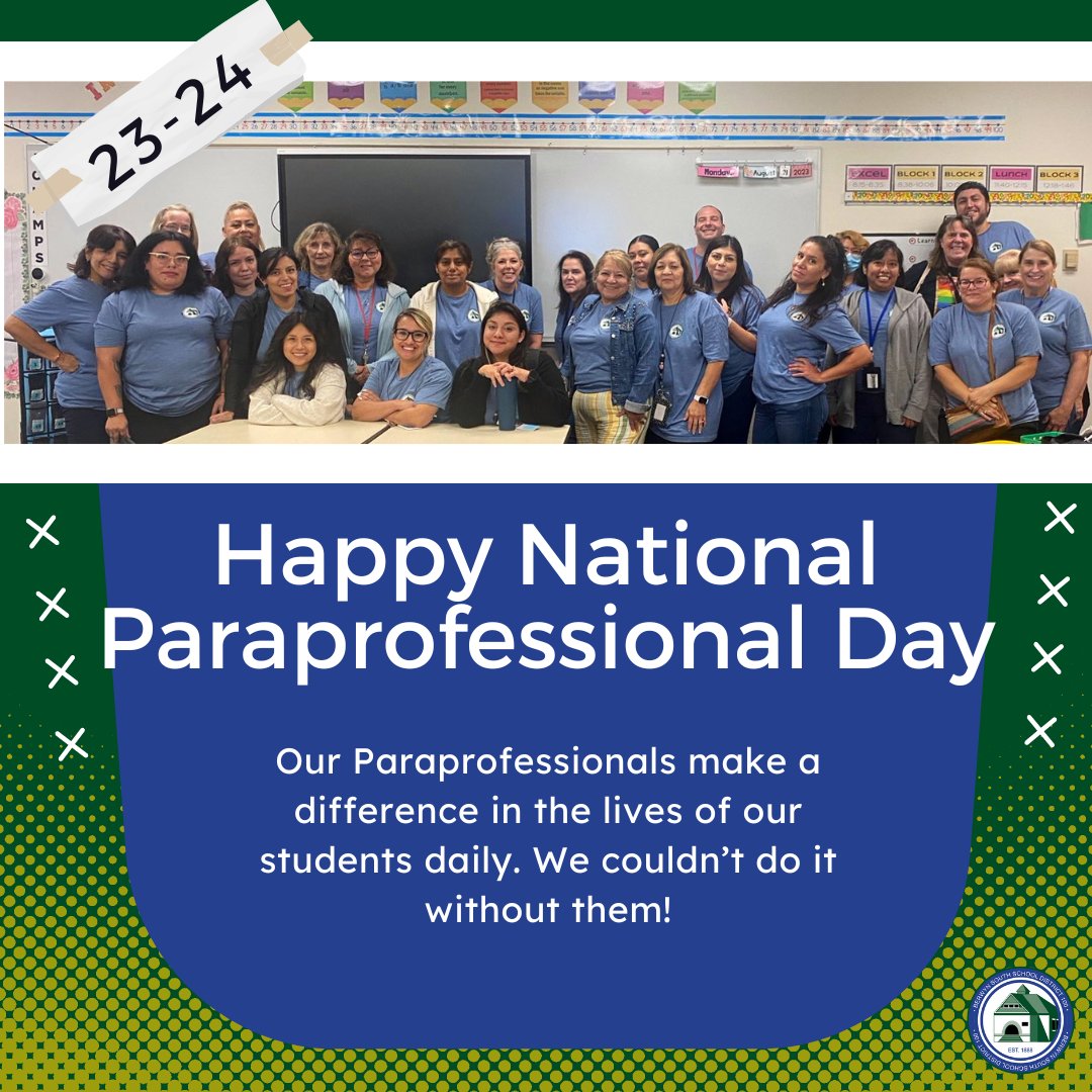 Happy National Paraprofessional Day to all of our AMAZING Paraprofessionals! We appreciate them today and everyday. They build strong relationships with our students. We couldn't do it without them. @BSD100Paras #paraprofessionalappreciationday #D100Inspires