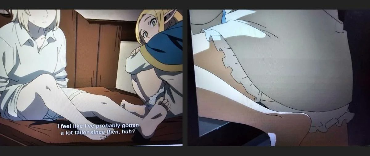 Erivlt's tweet photo. Dato curioso 🦦:
Cuando Falin se "acuesta" con Marcille lo hace con unos boxers... Y, cuando despierta, está usando la ropa interior de Marcille 👀👀💕💕

#dungeonmeshi https://t.co/NUifq6V3F4