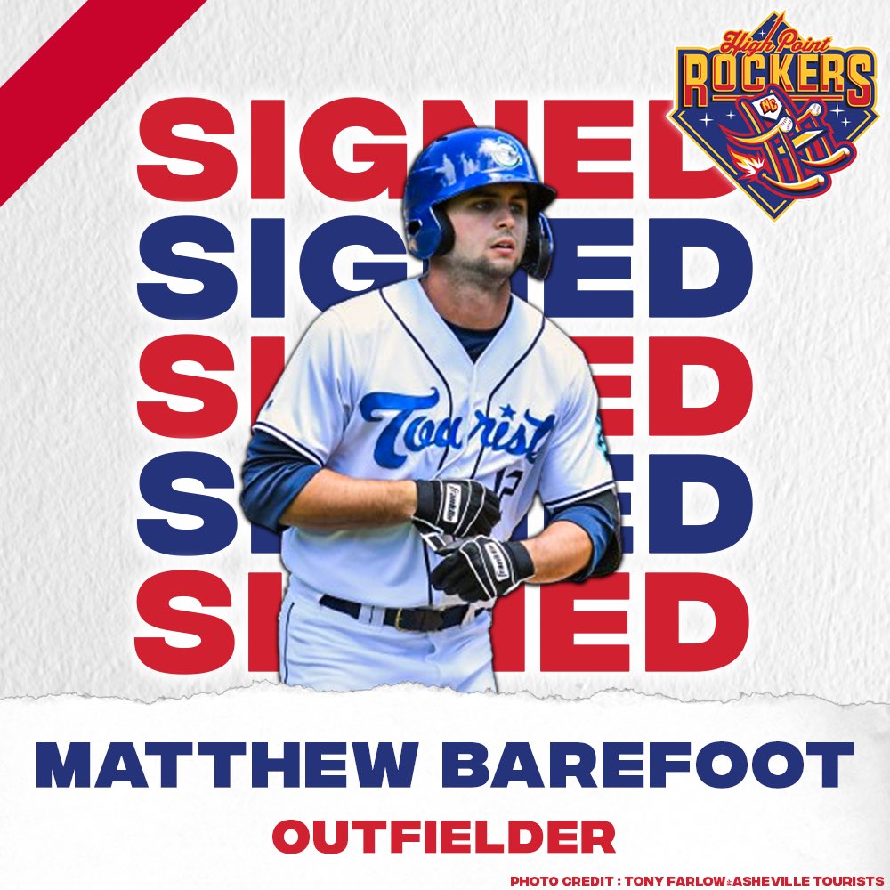 High Point Rockers (@rockersbaseball) on Twitter photo 🚨WELCOME TO THE ROCKERS🚨
The Rockers have signed OF <a href="/Mattfoot8/">Matthew Barefoot</a> for the 2024 season! 🚨WELCOME TO THE ROCKERS🚨
The Rockers have signed OF <a href="/Mattfoot8/">Matthew Barefoot</a> for the 2024 season!