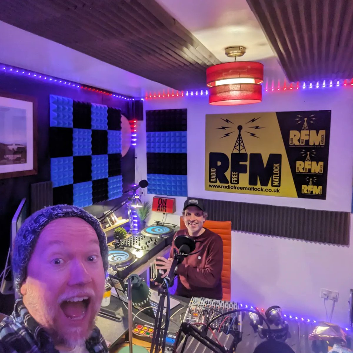 Ash and Corey in the @VPRecordsStore studio playing the tracks, eating the snacks, chatting RFM schedule changes... ...exciting