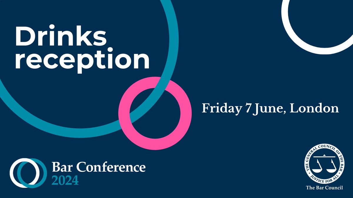 Meet, socialise and network with colleagues from across the profession at #BarConf24. 🥂 Join our welcome drinks reception on Friday 7 June. Entry is included in your conference ticket, however spaces are limited. Don't miss out, book your ticket today. barcouncil.org.uk/training-event…