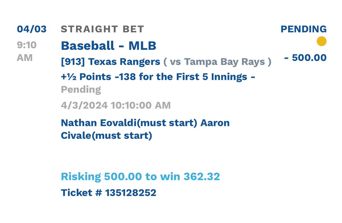 pardonmypick's tweet photo. SENDING THE MAX 🐳🐳🐳 TO A FEW THAT RETWEET ‼️

MLB FREEPLAY ⚾️

RANGERS F5 +0.5

DROP A LIKE IF UR TAILING!!! 🔥🔥🔥 https://t.co/B9zQTOPjG4