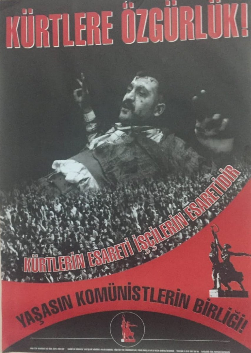 Proleter Devrimci KöZ gazetesinin 2004 1 Mayıs'ı öncesinde hazırladığı ve kullandığı afiş: 'KÜRTLER'E ÖZGÜRLÜK! Kürtlerin Esareti İşçilerin Esaretidir!'