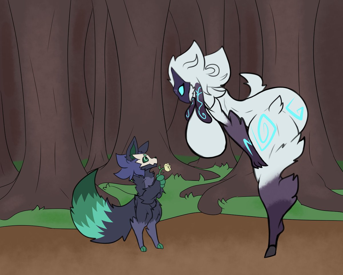 Kindred draw! (he wants to invite her to a date!) aslo large thanks to @JoSylvia_17 for helping me a lot with it!