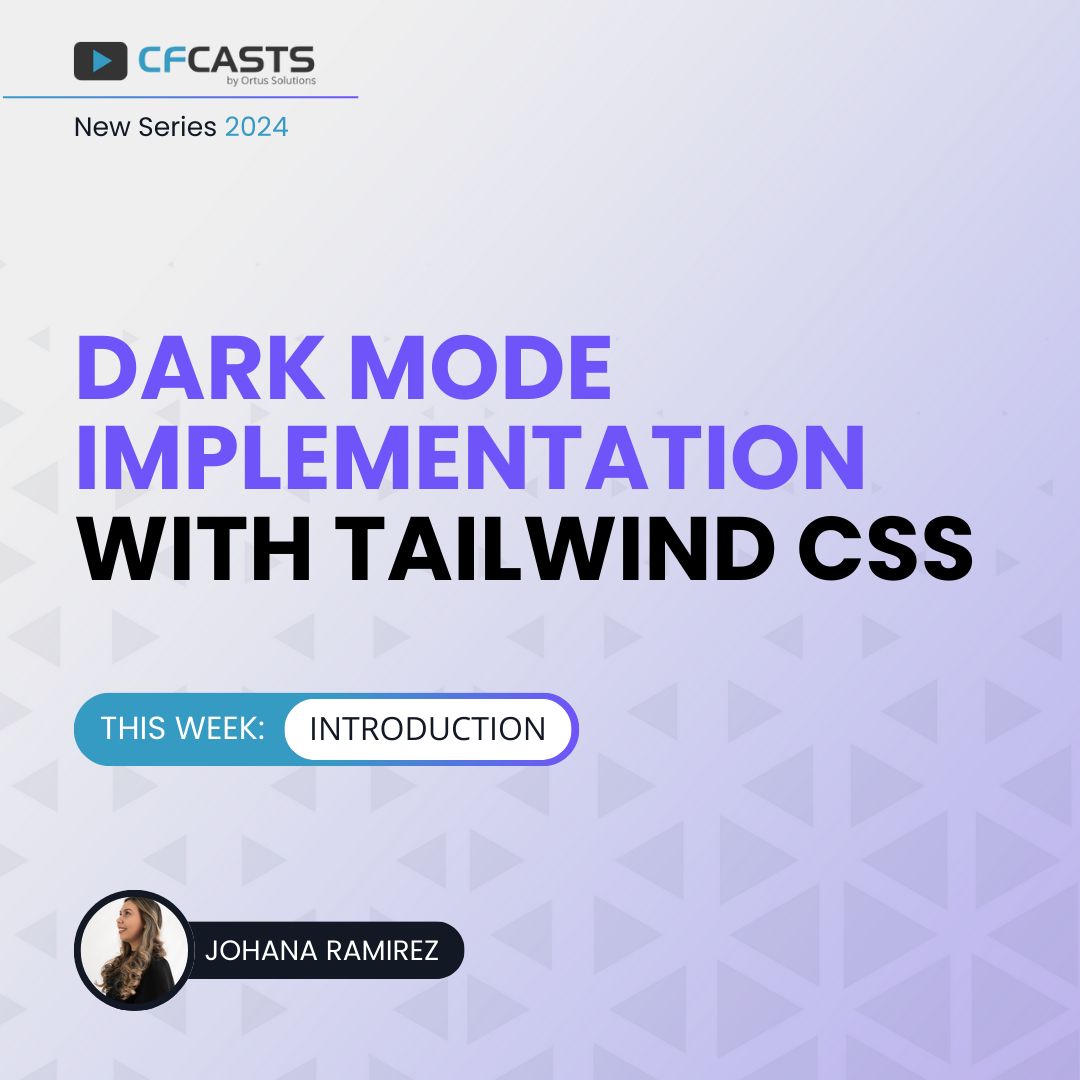 ortussolutions's tweet photo. 🌑 Explore Dark Mode with Johana Ramirez! Join her new Tailwind CSS v3 series for seamless implementation and user experience tips. Subscribe to #CFCasts for insights: https://t.co/i70JsJMuXp 🚀
#DarkMode #TailwindCSS #ColdFusion #CFML #UX #UI https://t.co/ogssO5AW8K