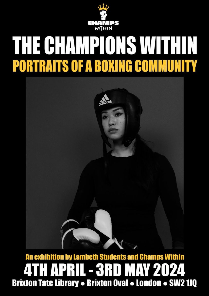 champswithinn's tweet image. Just one day to our exhibition - opening night will be tomorrow at 6pm in Brixton Library✨ Come join us !
#champswithin #boxingphotography #photography #exhibition #portraits #community #portraits