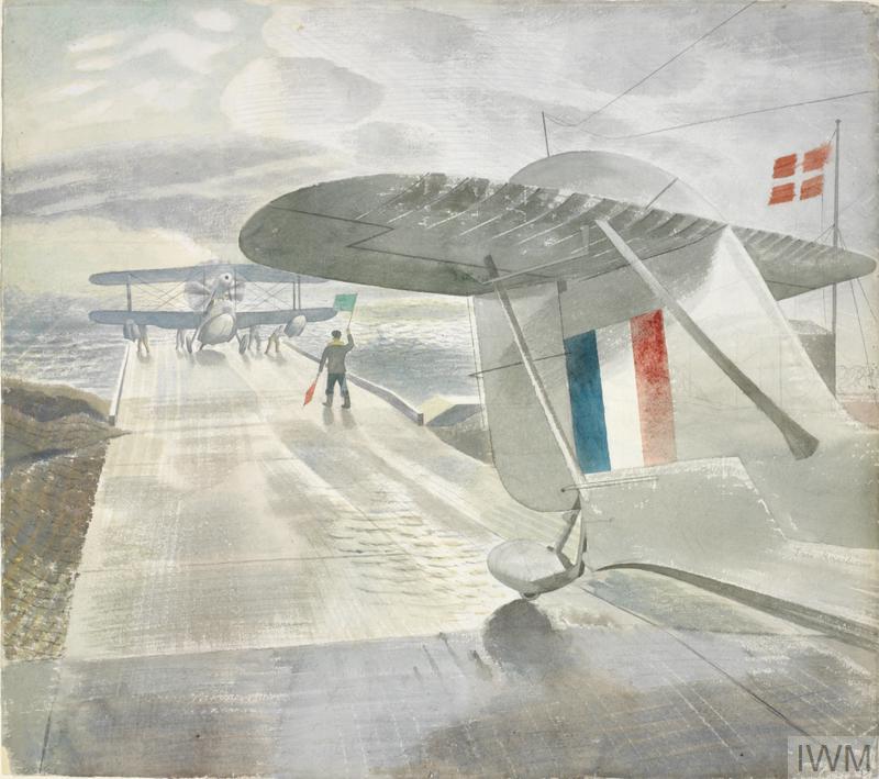 Walrus Aircraft on the Slipway, Eric Ravilious, 1941. Made during his time as an Official War Artist in Scotland during the early years of #WW2. The original artwork is in the collection of @I_W_M.