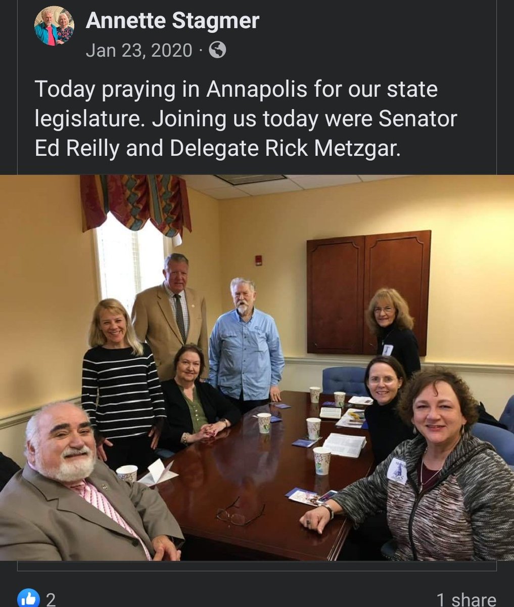 2🧵 #Maryland 🚨Did MD Delegate Ric Metzgar give EVERY MEMBER of Maryland State Legislature Christian Dominionist Apostles Annette & Robert Stagme's book? 
⬇️ Here they are also w/ MD Sen Ed Reilly
#Annapolis #mdgov