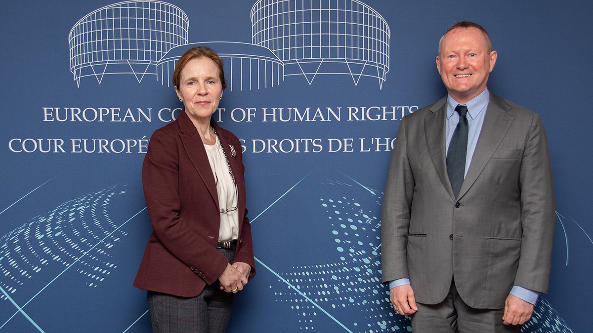 Excellent first meeting with President of @ECHR_CEDH Síofra O’Leary. I stressed my commitment to promoting the rights enshrined in the #ECHR Convention - Europe's golden #HumanRights standard, the case-law of the Court and the execution of its judgments.