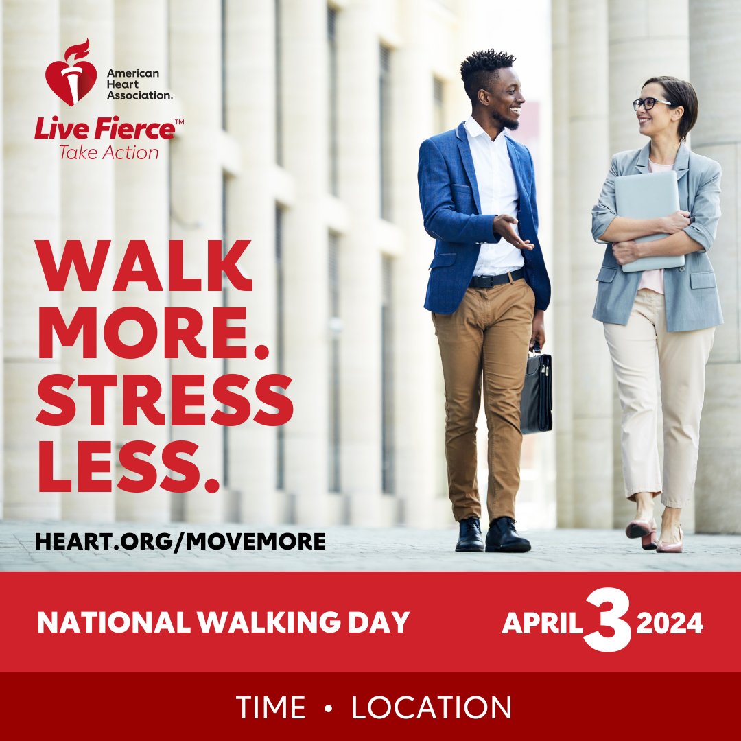 It's #NationalWalkingDay! Get up and get moving! Join us in taking STEPS towards better cardiovascular health!