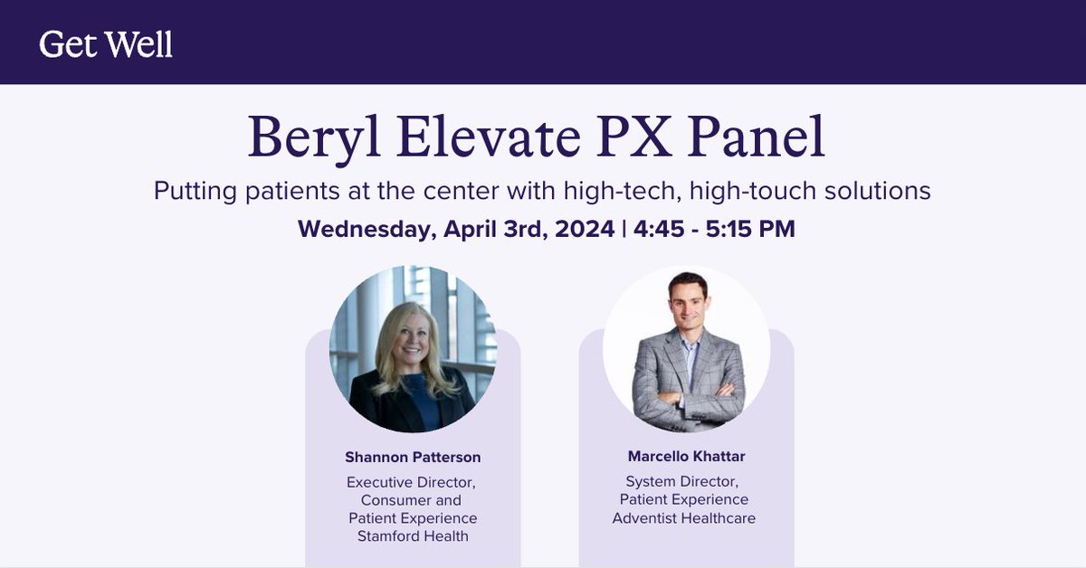 Join us at the The BERYL Institute Elevate PX conference to hear from Stamford Health and Adventist HealthCare about the tools and strategies they are putting into practice to create a meaningful patient experience that puts patients back at the center of their health care.