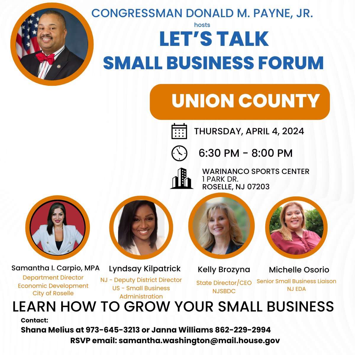 I want to invite all district small business owners and entrepreneurs to attend my Small Business Forum tomorrow evening in Roselle. Please review the flyer for more details and how to RSVP. It will a great event to learn how to start and grow a small business.