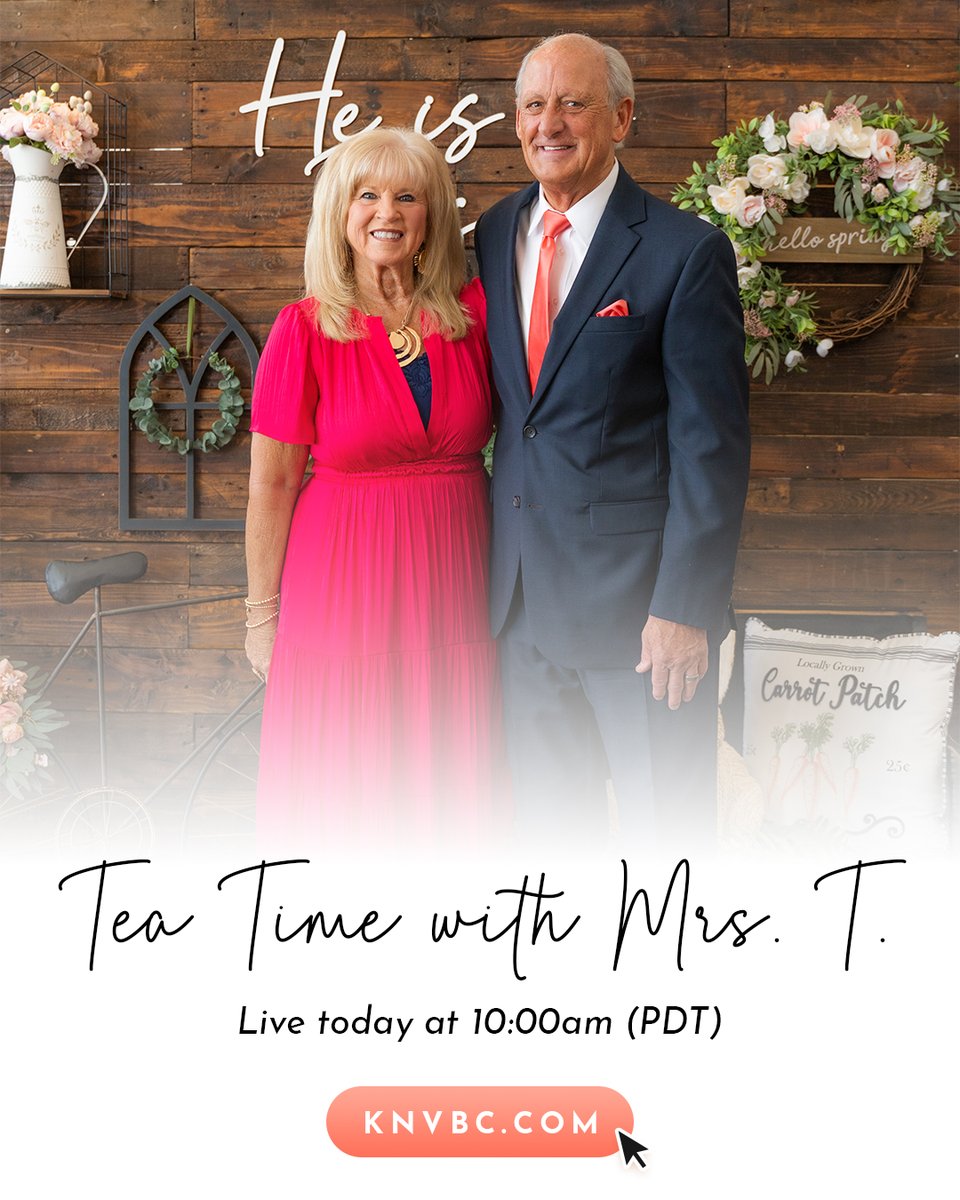 Tune in today at 10:00am (PDT) to the first episode of "Tea Time with Mrs. T." ladies' live broadcast on KNVBC Revival Radio. You won't want to miss it! Listen on KNVBC.COM or on the KNVBC Christian Radio app.