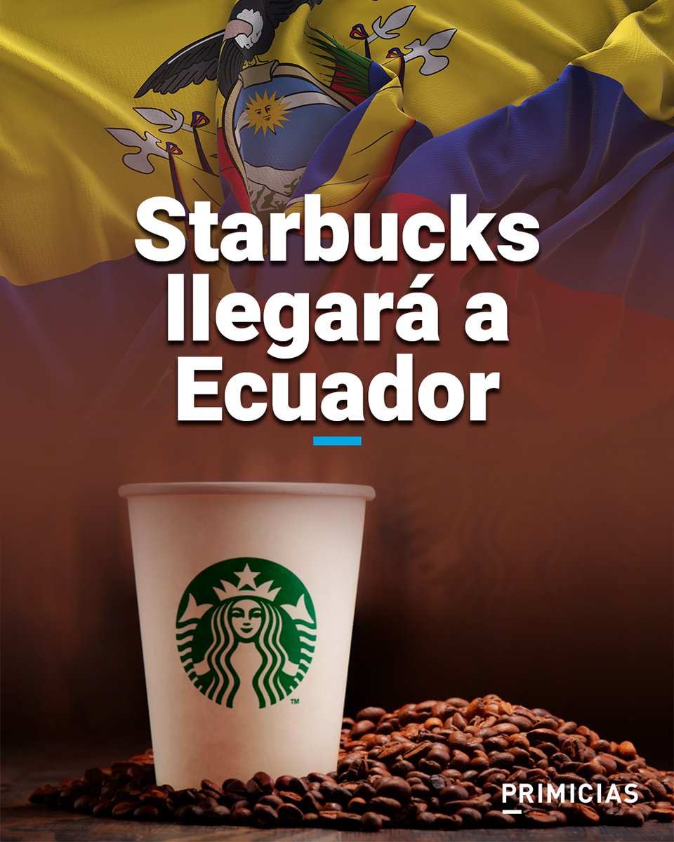 La cadena estadounidense de cafeterías Starbucks confirmó su arribo a Ecuador. prim.ec/to6450R7HNY