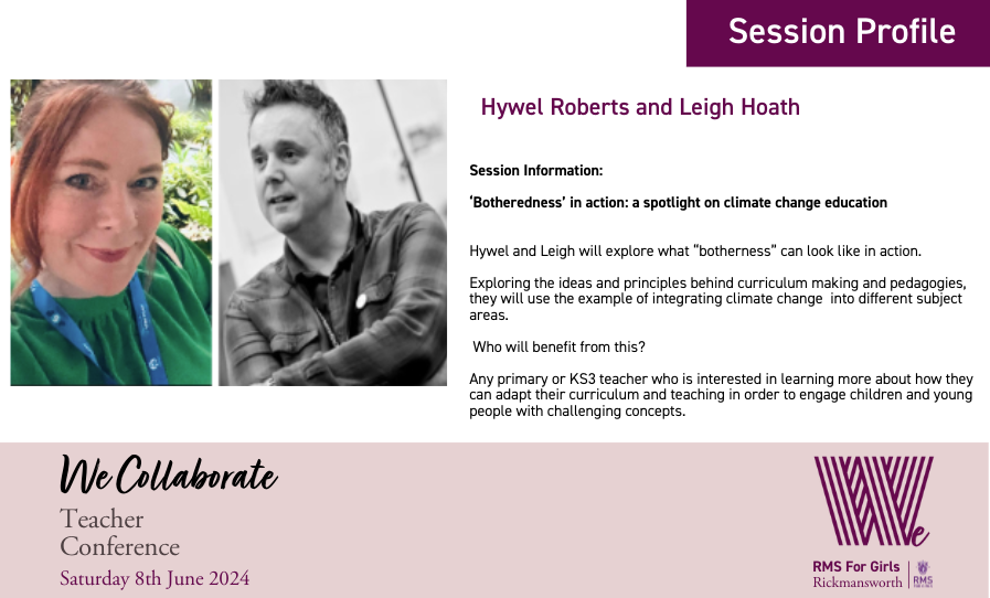 A huge thank you to @HYWEL_ROBERTS and @leighhoath for a primary focused workshop on June 8th at #WeCollaborate24 on 'Botherdness' in action. Do join us! more detail here ➡️ rmsforgirls.com/wecollaborate/