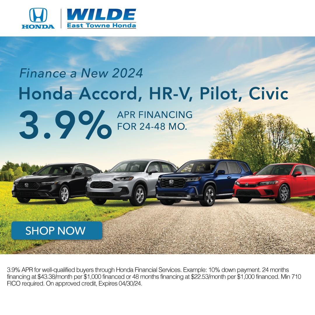 Spring into Savings! If you're looking for a new car, now is the time to buy. Come to Wilde East Towne Honda and we'll find you the perfect vehicle for your needs, and all at a great price! #Honda #Specials #Wilde