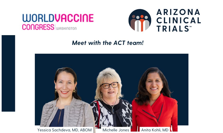 Big thanks to all at The World Vaccine Congress for an amazing week! To those we've met, let's keep the momentum! And to those we haven't, reach out to Michelle Jones (mjones@azclinicaltrials.com) to schedule a meet.