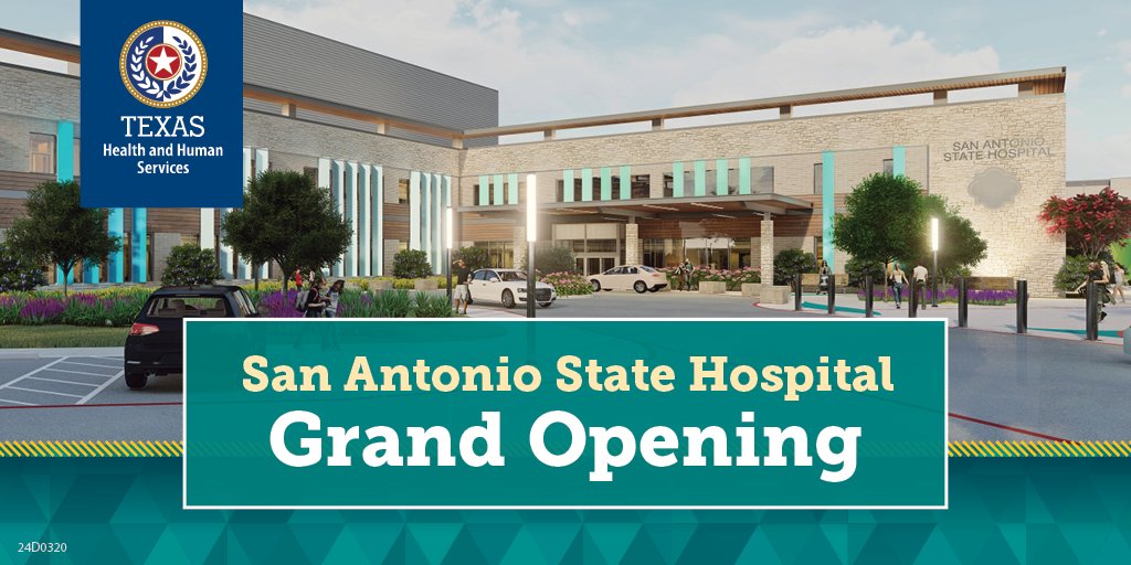 Texas HHSC is hosting a ribbon-cutting event April 9 to celebrate the grand opening of the new San Antonio State Hospital. Over $300 million in funding was approved by the Texas Legislature to enhance care in South Texas. For event details, visit: bit.ly/3U2U4bZ