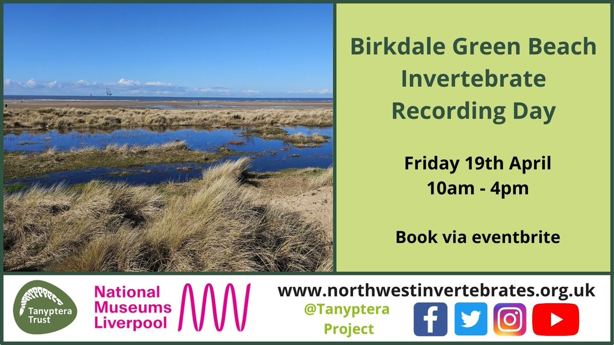 Our first Invertebrate Recording Day for 2024 will be at Birkdale Green Beach and Dunes on the Sefton Coast - 19th April Book your place here: eventbrite.co.uk/e/birkdale-gre…