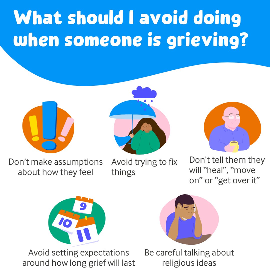 It can be difficult to know what you should and shouldn't do when someone you know has been bereaved. Often, just being there for them is most appreciated. We're sharing tips on what you should avoid doing to someone grieving. For more advice, visit sueryder.org/grief-support/…