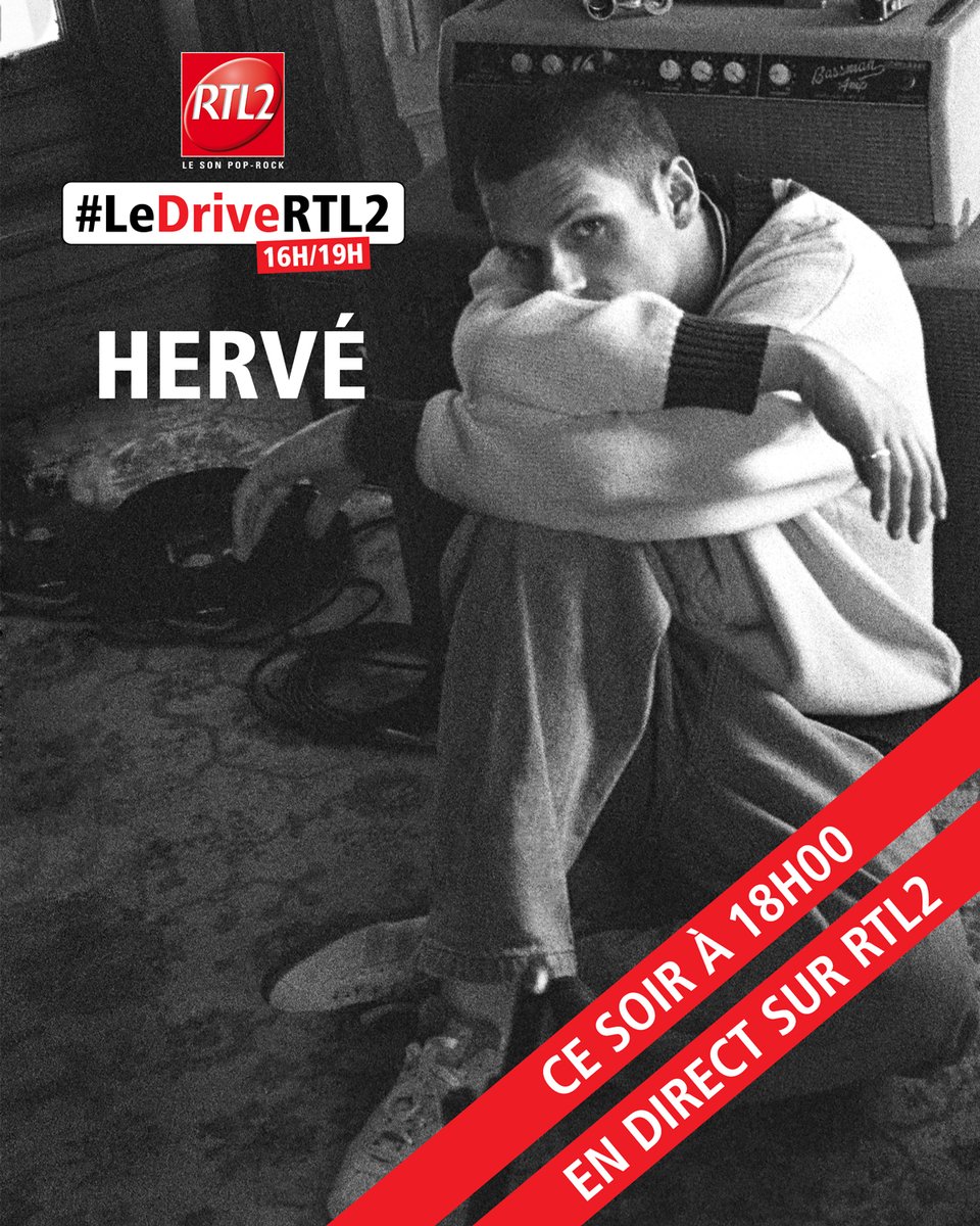 🎶 @hervemusiquefc est en direct dans Le Drive RTL2 à l'occasion de la sortie de son nouvel album « adrénaline » le 31 mai prochain ❤️ 👉 rtl2.fr