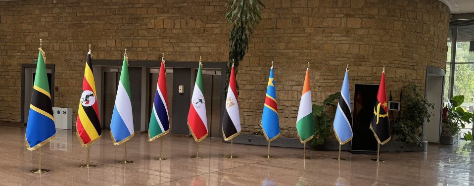 Flag ceremony ,this morning in Mwalimu Nyerere building at the AU Headquarter, for the newly elected and re-elected members of the African Union Peace and Security Council (AUPSC) to install their flags at the AUPSC chamber, joining the continuing members.