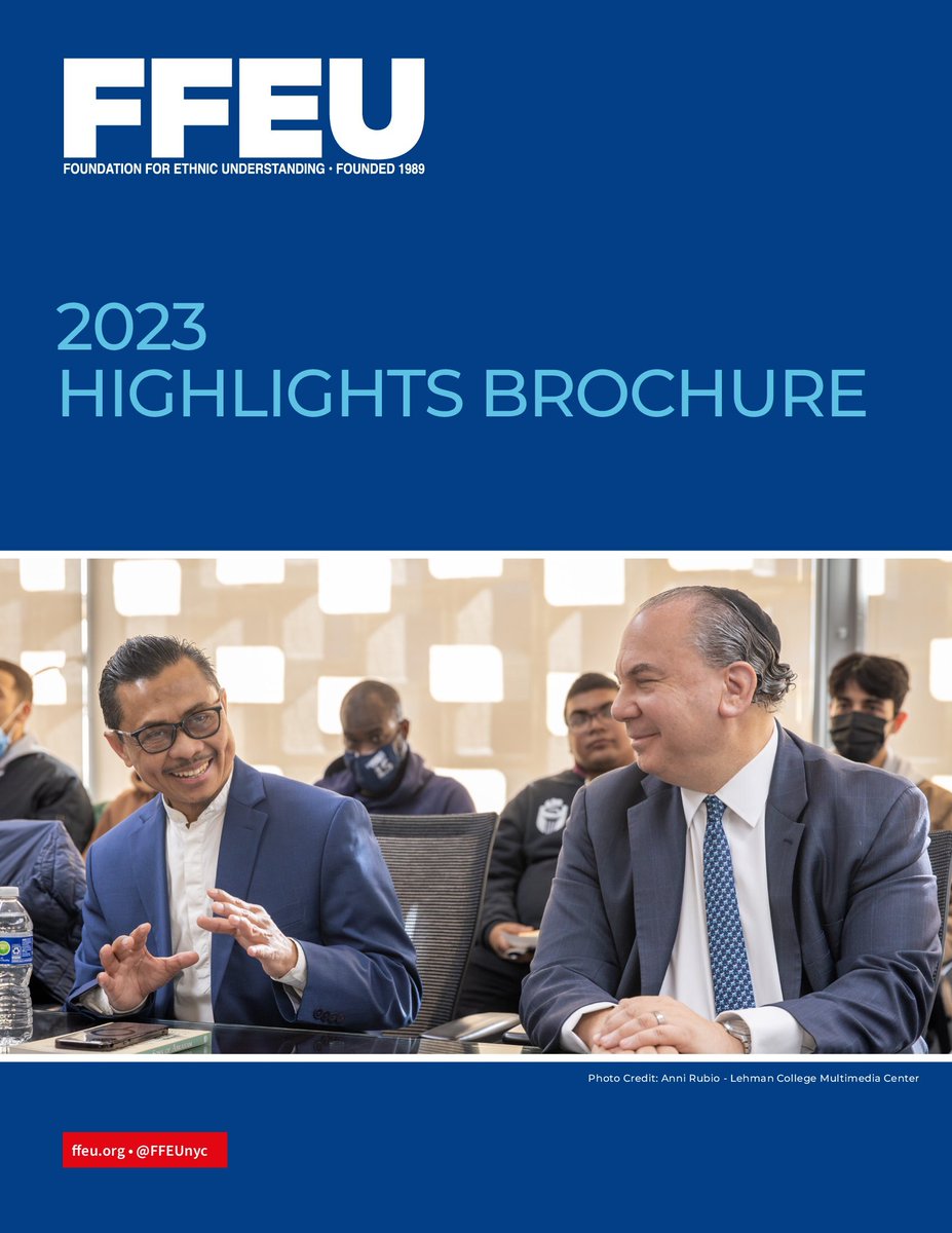Pleased to present our FFEU 2023 Highlights Brochure that features some of the accomplishments and milestones, achieved last year in the field of Muslim-Jewish relations and Black-Jewish relations. READ HERE: flipsnack.com/ffeuny/ffeu-20…