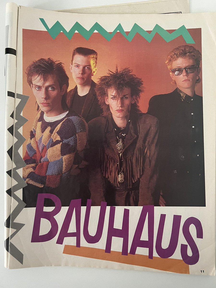 Bauhaus in this week’s 1982 fortnightly edition of Smash Hits magazine
