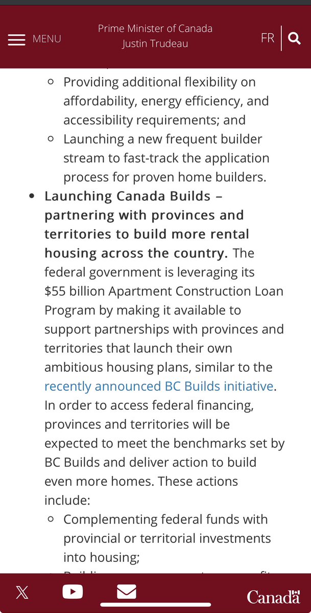 A big part of today’s Canada Builds announcement is leveraging a massive amount of low cost loans. Last week same thing for child care infra. As I said to @camrclark earlier — it’s a notable shift in policy toolkit. It’s really smart fiscal policy. A 🧵 on why 1/n #cdnpoli