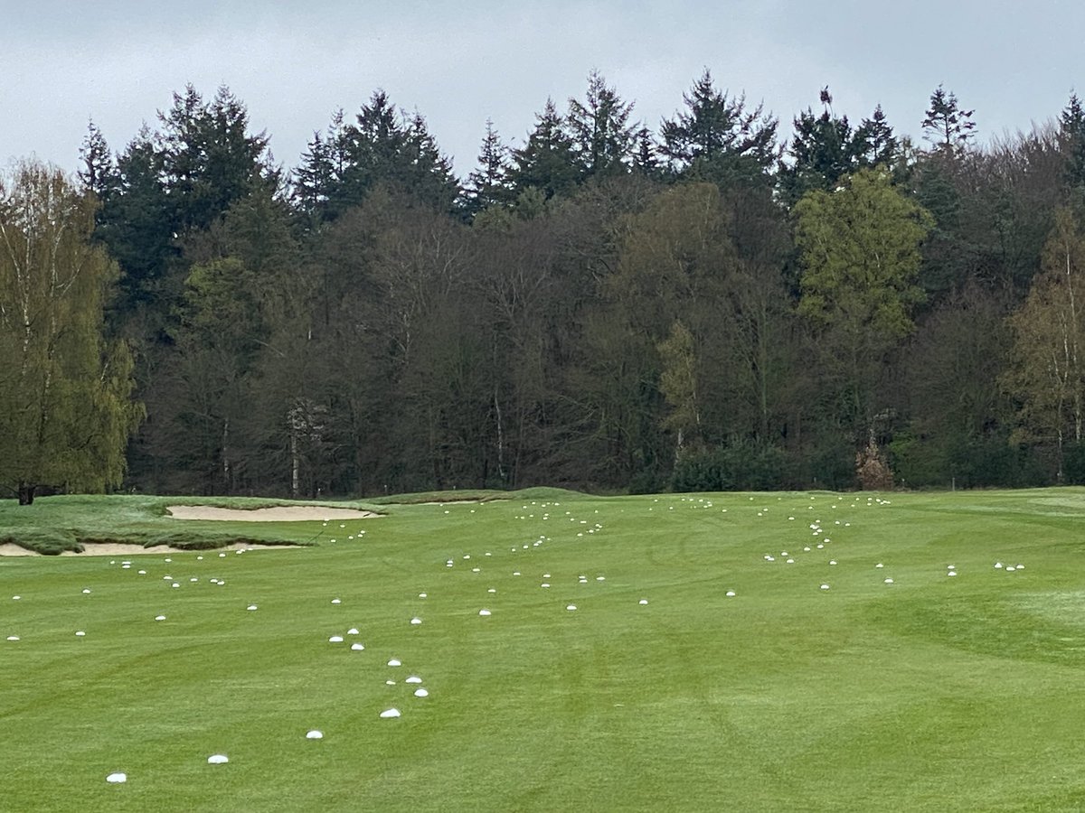 Goede omstandigheden voor het toepassen van #AquaPremium op faiways. De lichte regen doet haar werk, de fairway beregening hoeft niet te worden ingezet! <a href="/rhizosolutions/">@rhizosolutions</a>