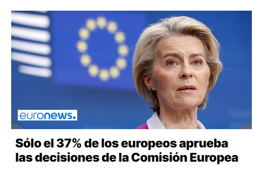 oriolsabata's tweet photo. 🇪🇺 | Cada vez más europeos perciben la UE como un gobierno supranacional que atenta contra su bienestar.

Sólo un tercio de los europeos siente que su país se beneficia de ser miembro de la UE, mientras que solo el 37% aprueba las decisiones que toma la Comisión Europea. https://t.co/yAmQVr6WVr