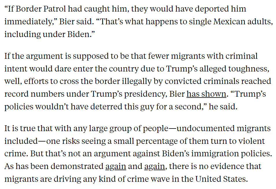 Also in this piece, I took a close look at the horrible killing of Ruby Garcia. Trump's effort to use this to indict Biden's immigration policies is utterly absurd and deranged. Here are the facts: newrepublic.com/article/180404…