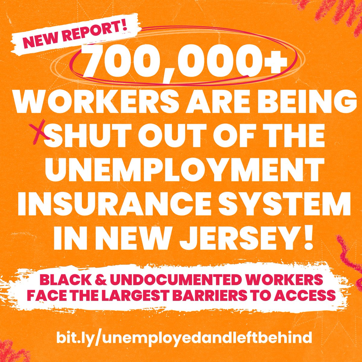 NEW REPORT: The unemployment insurance system in New Jersey is leaving behind 700,000+ workers! ❌👀 Black & undocumented workers face the LARGEST barriers to access. We need a UI system that keeps everyone in and shuts no one out. Please share! bit.ly/unemployedandl…