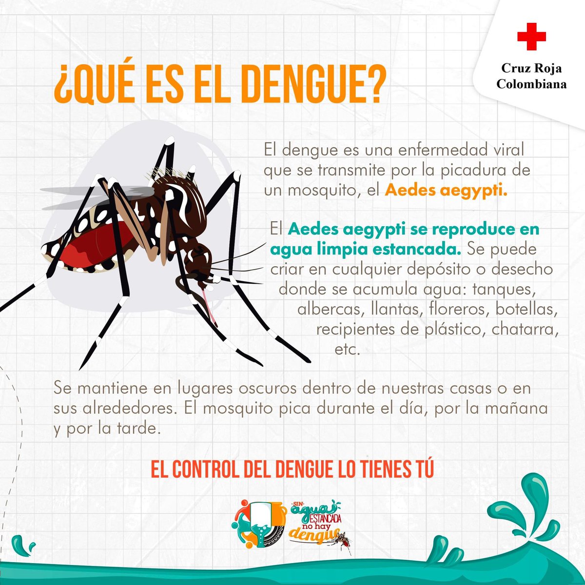 🦟🚫 ¿Sabías que 🇨🇴 experimenta un aumento en los casos de dengue durante la temporada de lluvias? No dejes que te tome por sorpresa. 🏡 Mantén tu hogar limpio y evita la acumulación de agua en recipientes donde los mosquitos puedan reproducirse. #ElControlDelDengueLoTienesTú