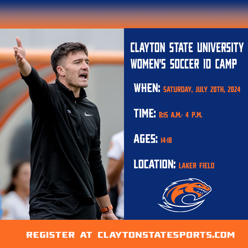 The Clayton State University women's soccer team is hosting an ID camp on Saturday, July 20. Interested players can visit the link below to sign up! secure.touchnet.com/C20568_ustores… If you have any questions, please contact Coach Henderson at rosshenderson@clayton.edu! #LochIn