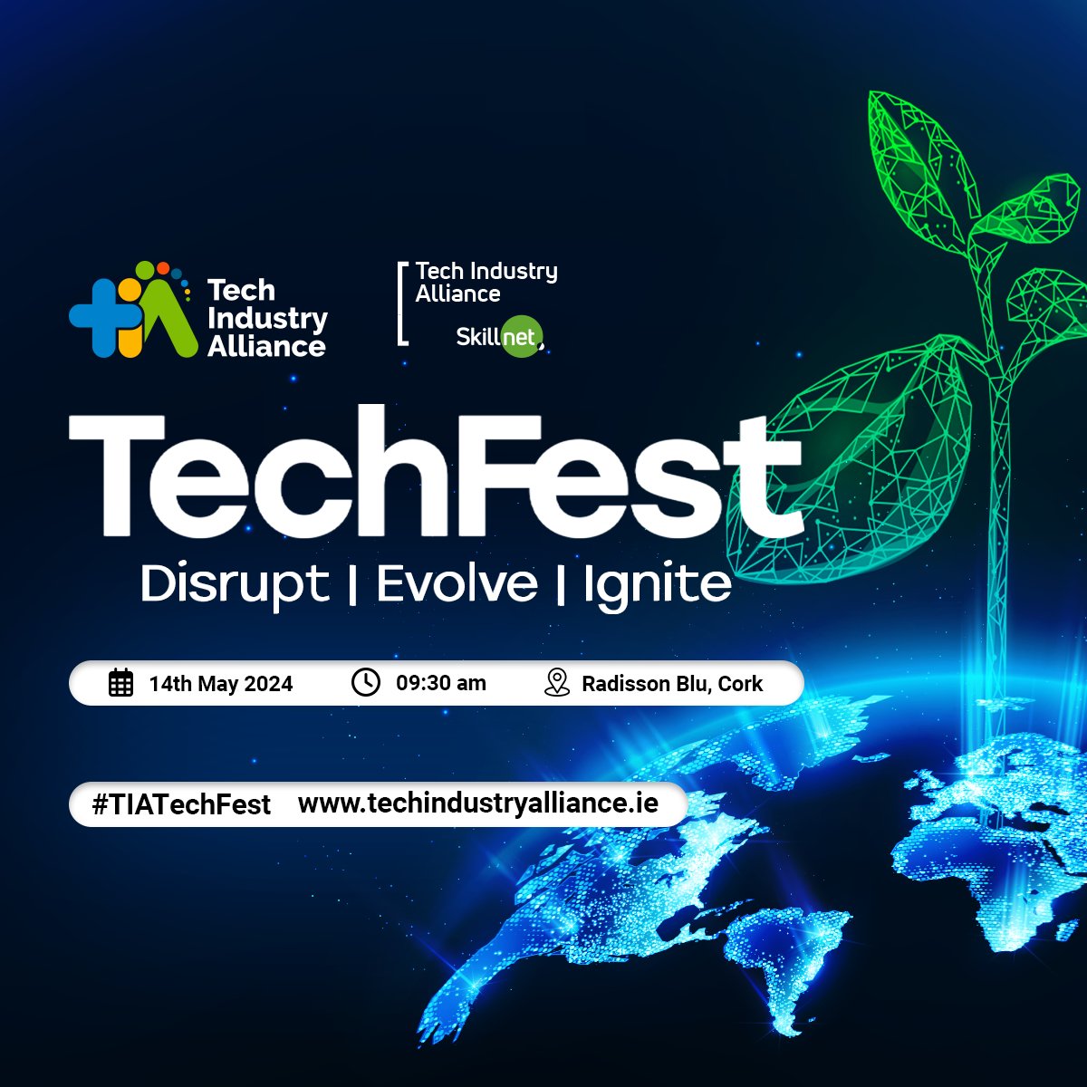 Diary date! @Tech_In_All event #Techfest will take place in the @RadissonBlu in #Cork | 14th May 2024 Be part of the movement to drive #deeptech, foster #sustainability, and build a better tomorrow! 🌱 🎟️Register here: bit.ly/3U1LLgh