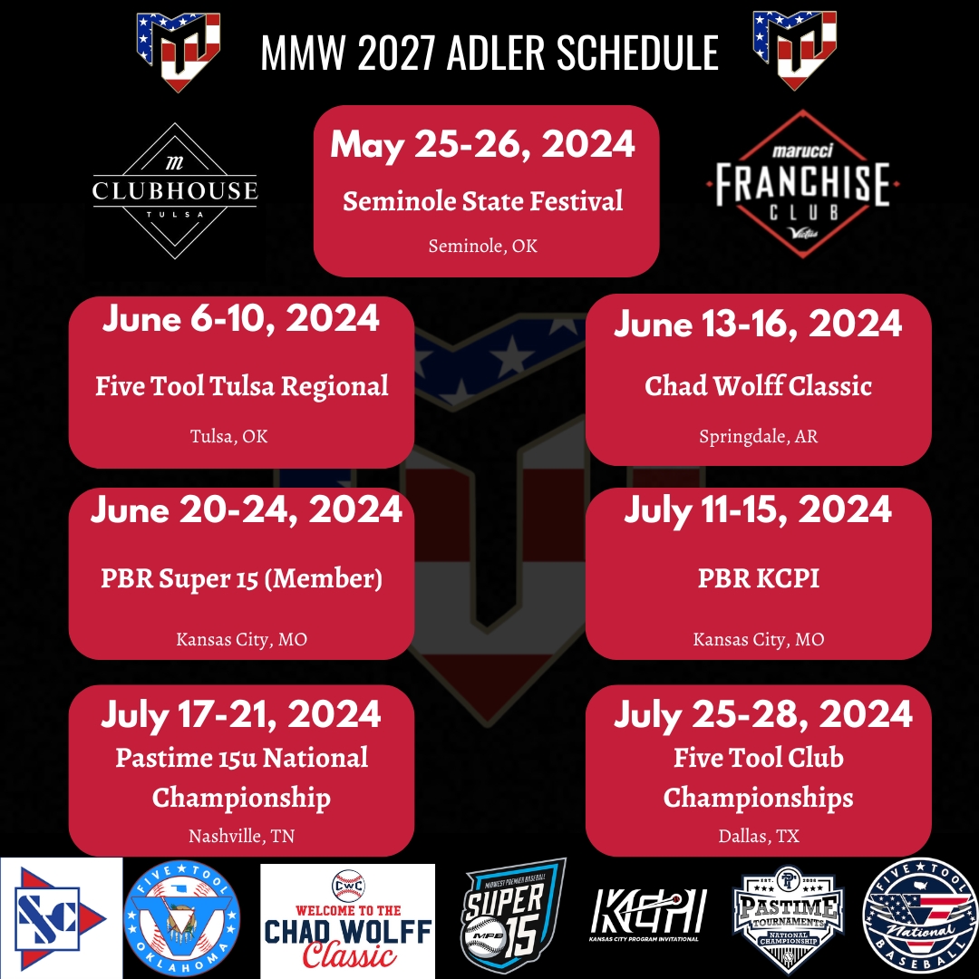 Summer schedule for our 2027 group is finalized and ready to go! Lets rock!