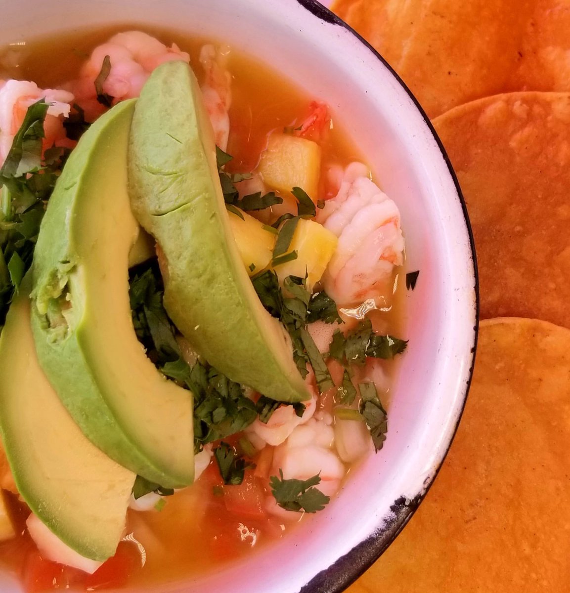 Ceviche con piña!! A fresh, tropical combination. Once named the 'King of Fruit', the tropical flavors make this ceviche one of a kind. 
#Freshingredients 
#MexicoCityinHouston 
#Cuchara