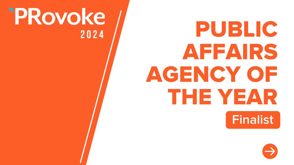 We are honored to be a finalist for @Provoke_News' Public Affairs Agency of the Year! From launching new services to expanding our advocacy, corporate, and political client list, we're proud of what we're building with the best team in the business. provokemedia.com/events-awards/…